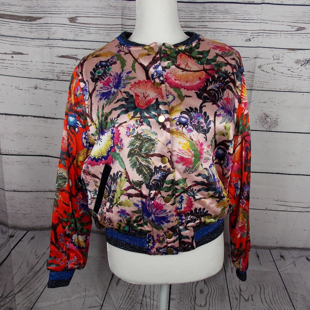 H&M Sz 14 Colorful Baseball Jacket